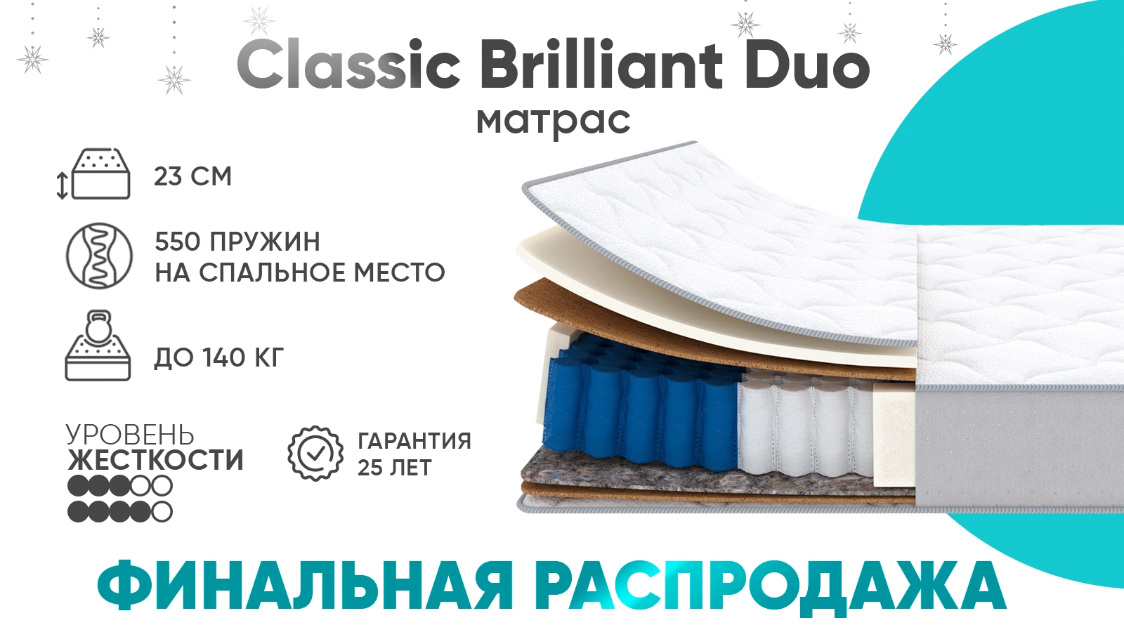 Матрас Classic Brilliant Duo Askona изображение товара - 1 - большое изображение